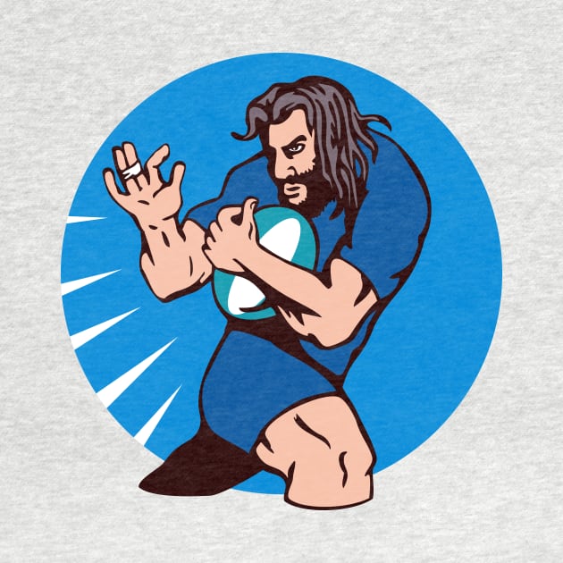 Rugby Player Fending Retro by retrovectors